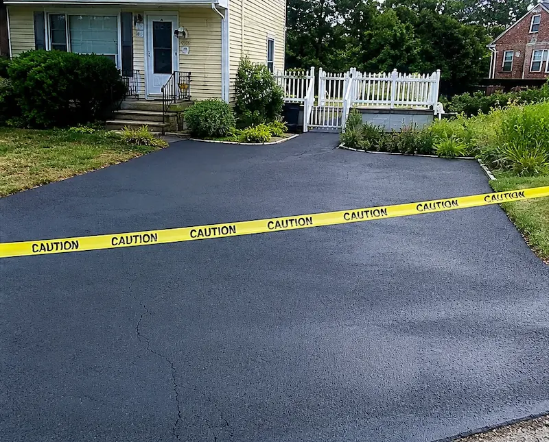 asphalt driveway after paving